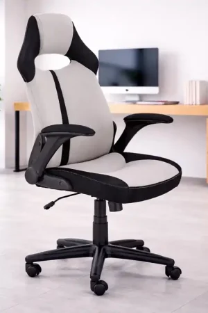 Sedia ufficio girevole con braccioli regolabile ergonomica nero grigio Billy Prezzo Conveniente