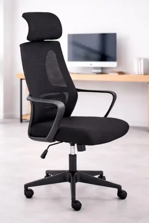 Solo Oggi Sedia ufficio girevole con braccioli regolabile ergonomica nero Licante