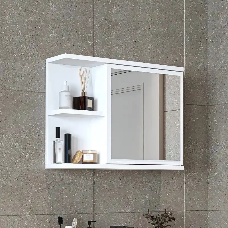 Specchio bagno contenitore 1 anta 60xH45 bianco Cascade Subito Disponibile