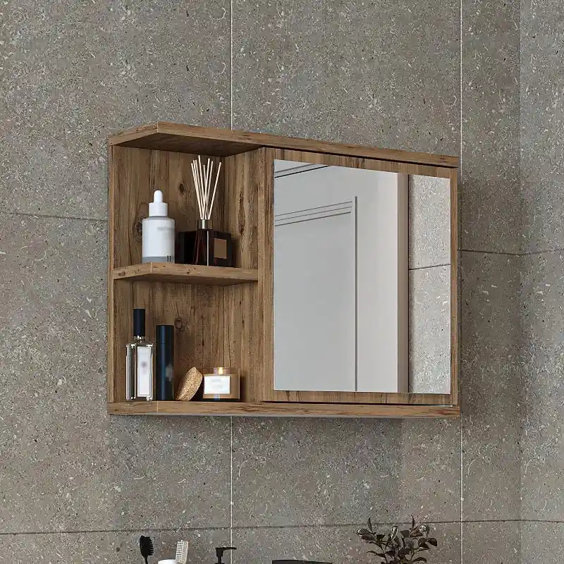 Specchio bagno contenitore 1 anta 60xH45 rovere Cascade Quantità Limitata
