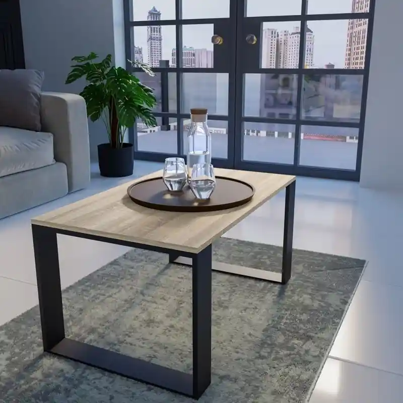 Ultime Pezzi Tavolino soggiorno moderno 90xH50 cm rovere nero Oregon