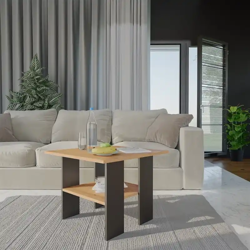 Quantità Limitata Tavolino soggiorno moderno basso 60xH45 cm rovere Portland