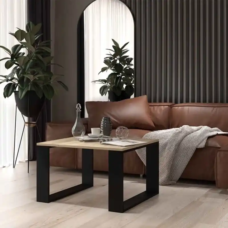 Tavolino soggiorno moderno basso 67xH40 cm rovere nero Austin A Buon Prezzo