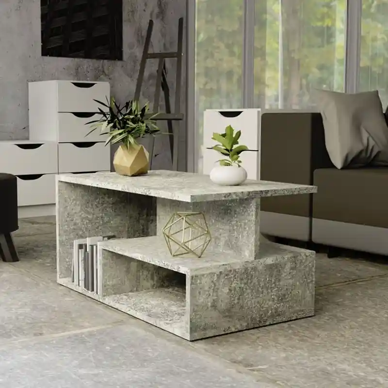 Tavolino soggiorno moderno basso 90xH43 cm cemento California Spedizione Espresso