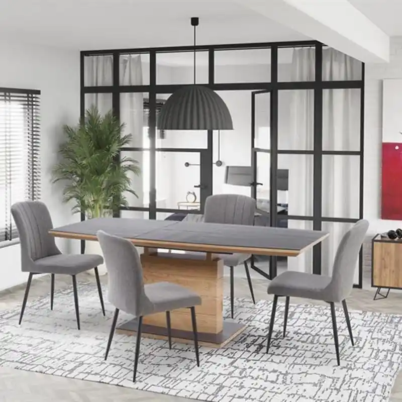 Tavolo allungabile 140/180 da pranzo moderno rovere naturale antracite Rory Ordina Subito