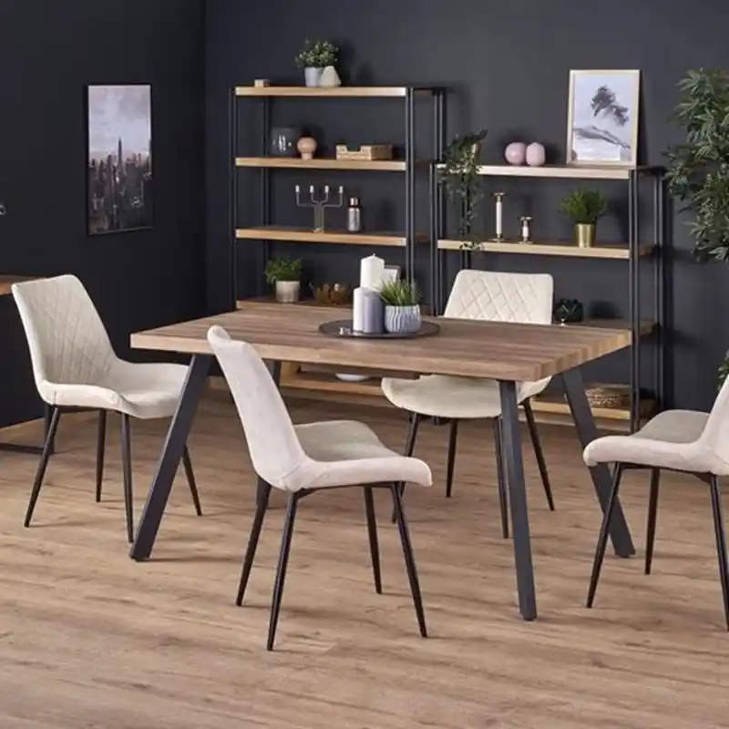 Tavolo allungabile moderno 140/180cm noce acciaio nero Thea Spedito Oggi