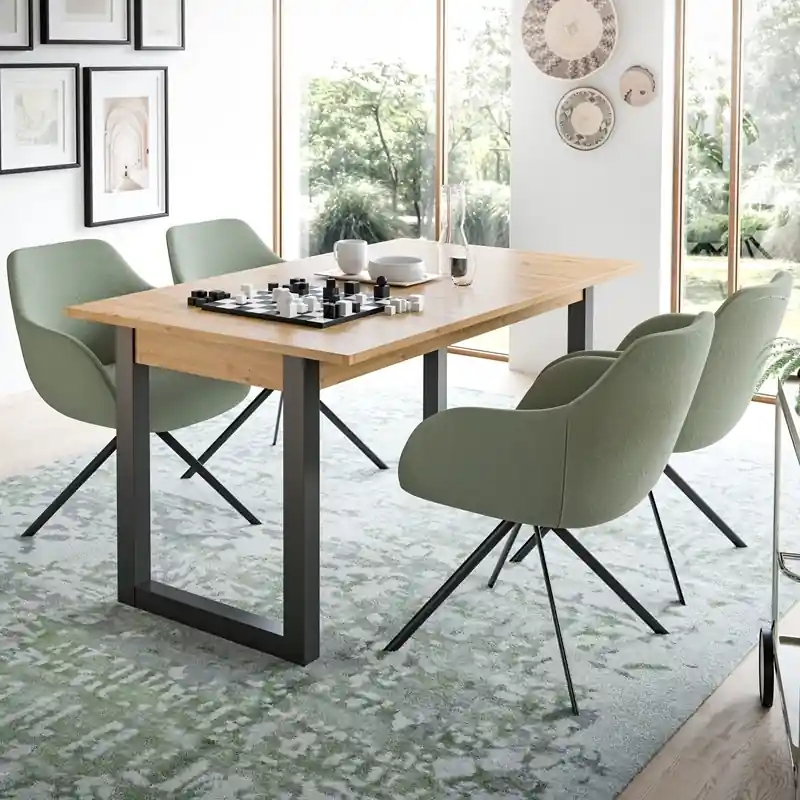 Tavolo allungabile moderno 150/190 rovere nero Industry Prezzo Scontato