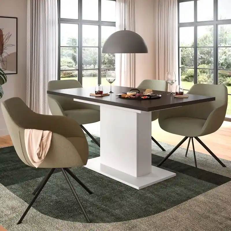 Scelto Dai Clienti Tavolo allungabile moderno da pranzo 150/190 bianco antracite Opera