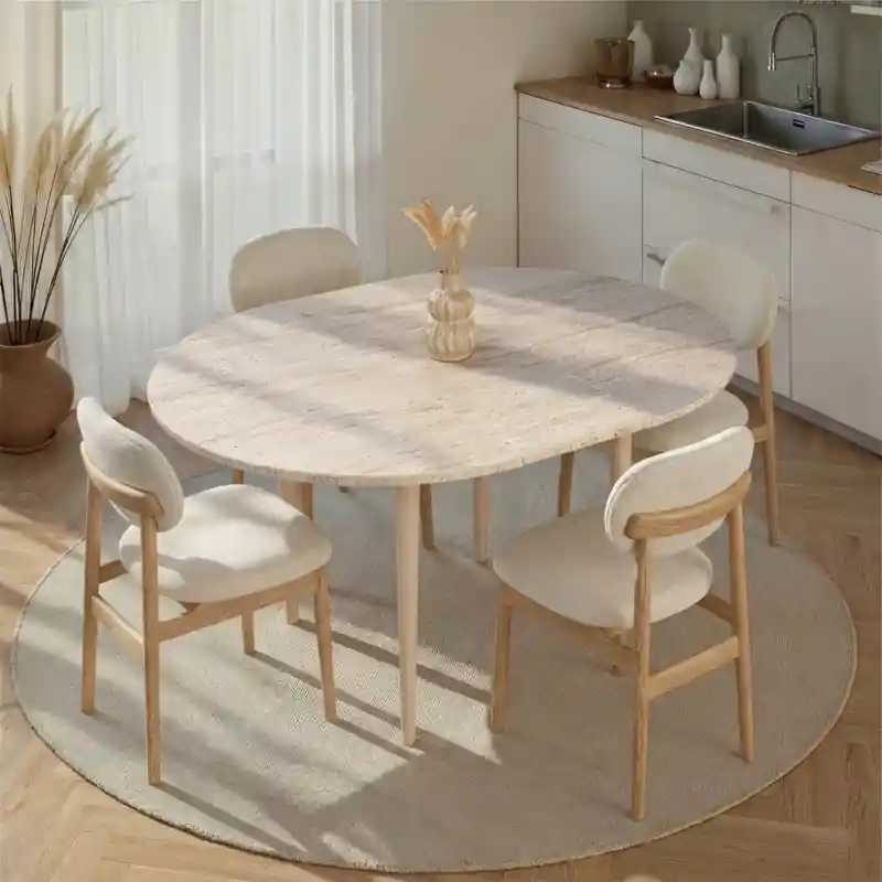 Tavolo allungabile moderno rotondo 100x100 cm marmo Parma Nuova Collezione