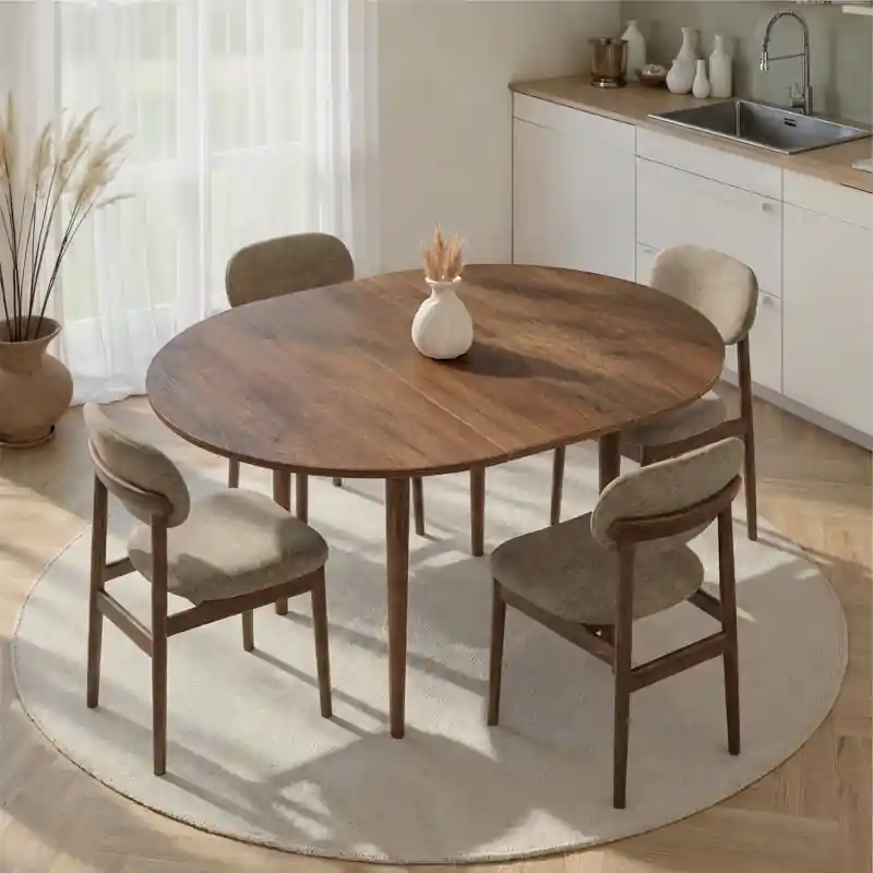 Tavolo allungabile moderno rotondo 100x100 cm noce Parma Più Venduto
