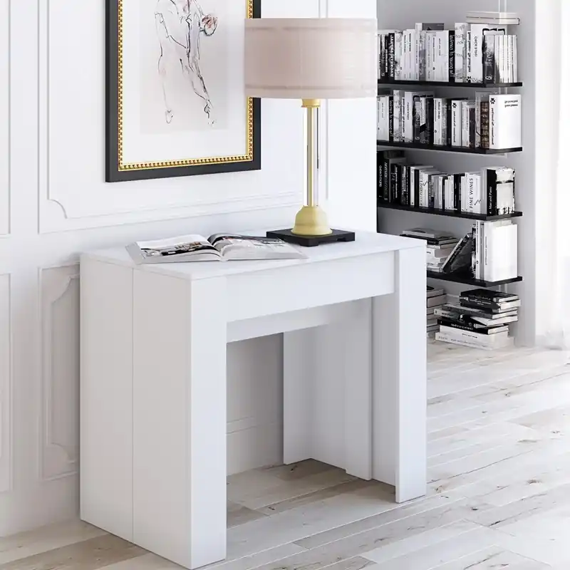 Tavolo consolle allungabile 237 cm 10 posti moderno bianco Svela A Buon Prezzo