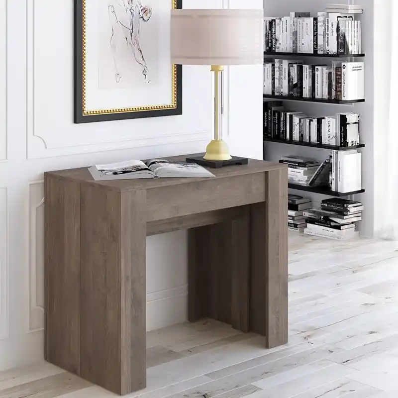 Tavolo consolle allungabile 237 cm 10 posti moderno noce Svela Promozione Esclusiva
