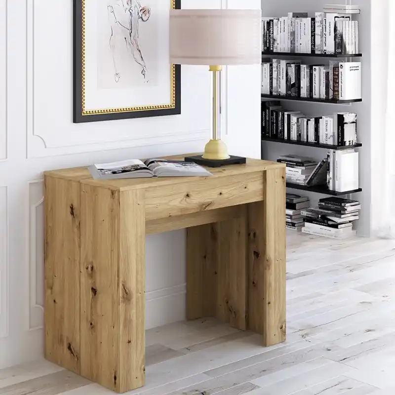Tavolo consolle allungabile 237 cm 10 posti moderno rovere Svela Offerta Lampo