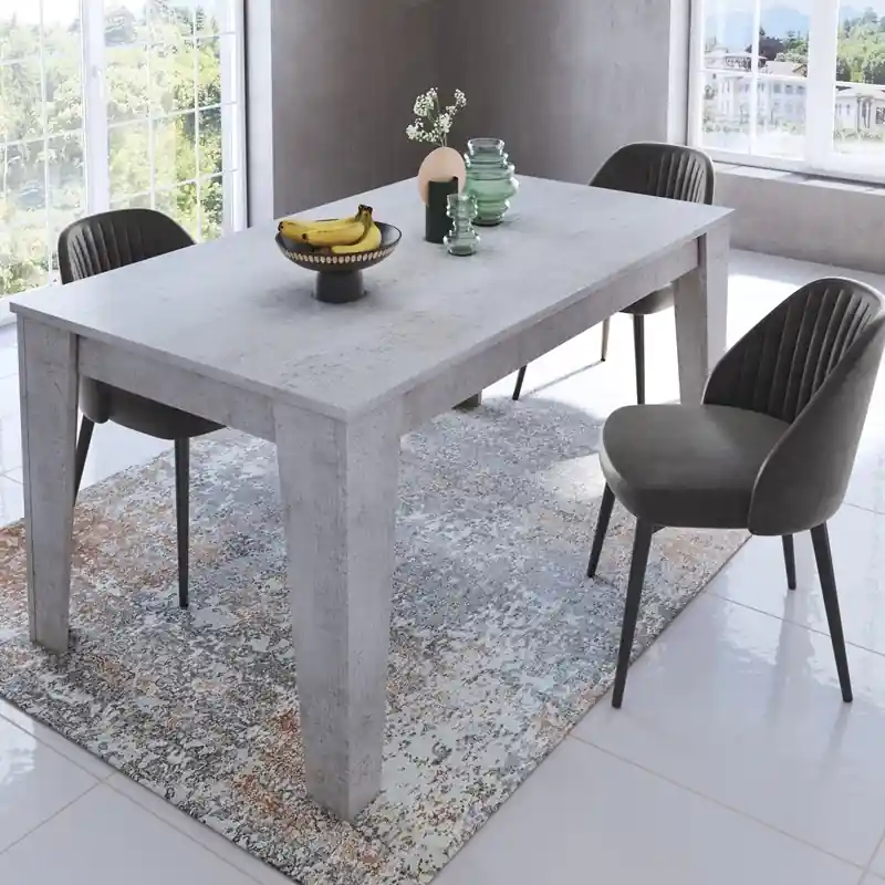 Tavolo da pranzo allungabile moderno 140/200 cm grigio cemento Ziven Solo Oggi
