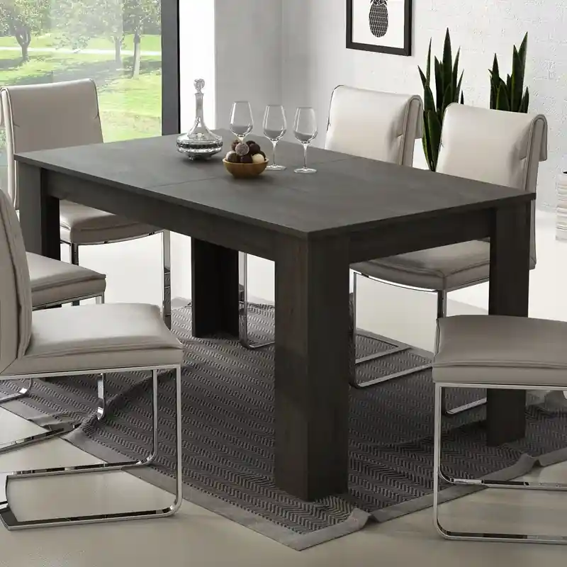 Tavolo da pranzo allungabile moderno 140/200 cm grigio ossido Alven Scelto Dai Clienti
