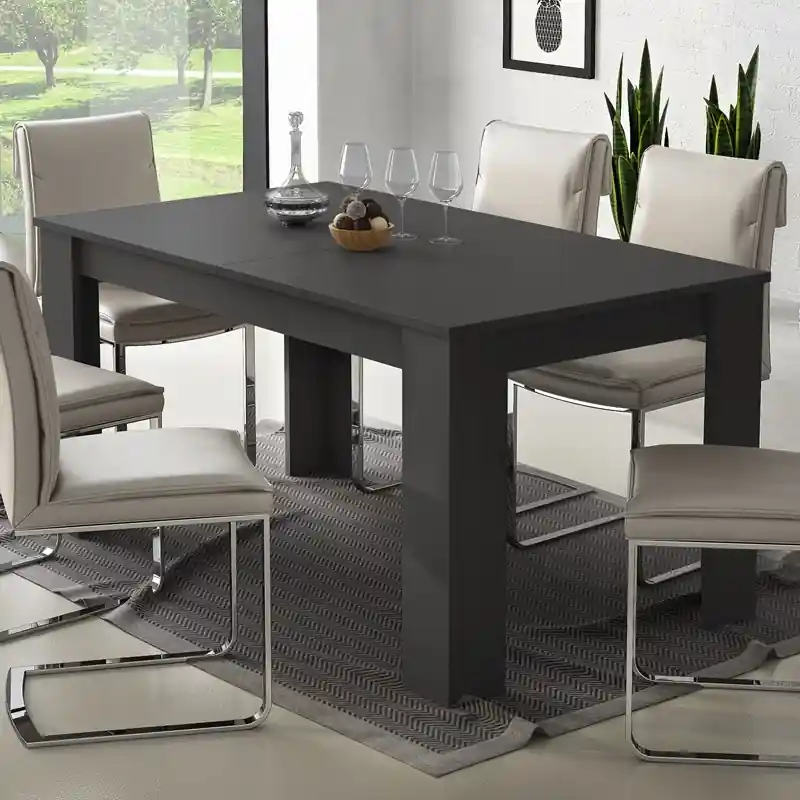 Tavolo da pranzo allungabile moderno 160/220 cm antracite Elva Offerta Del Giorno