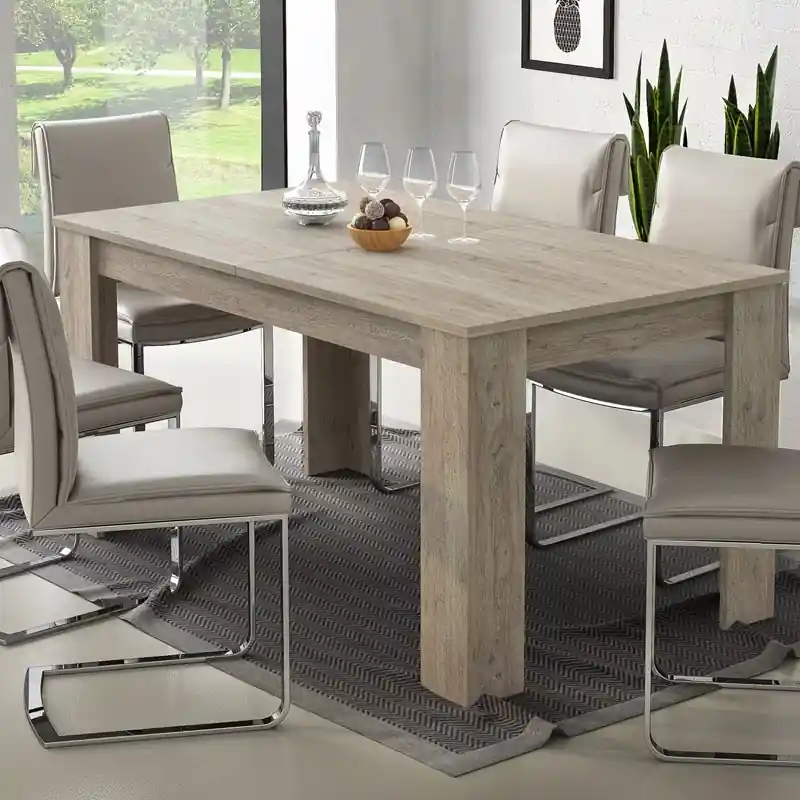 Tavolo da pranzo allungabile moderno 160/220 cm rovere grigio Elva Non Perdere