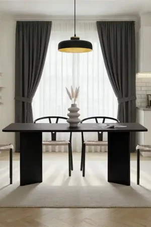 Vendita Finale Tavolo moderno da pranzo rettangolare 180x90 cm legno nero Cadice