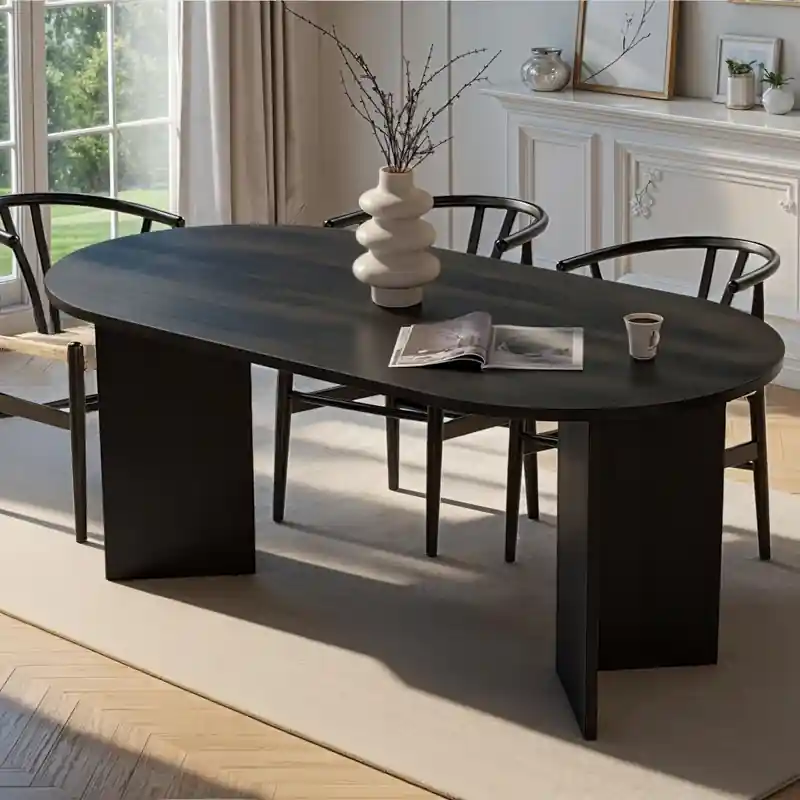 Di Tendenza Tavolo moderno da pranzo rettangolare 180x90 cm legno nero Ferrara