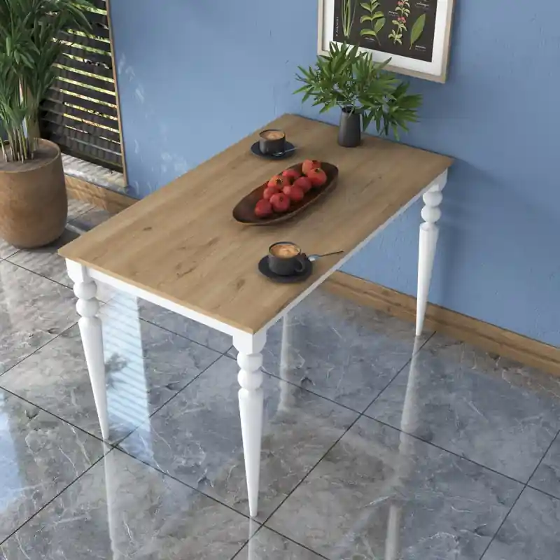 Tavolo moderno salvaspazio rettangolare 120x70 cm noce bianco Trento Offerta Del Giorno