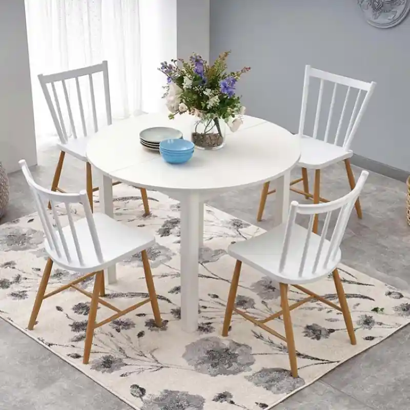 Vendita Finale Tavolo rotondo allungabile 102/142 cm moderno design bianco Lucca