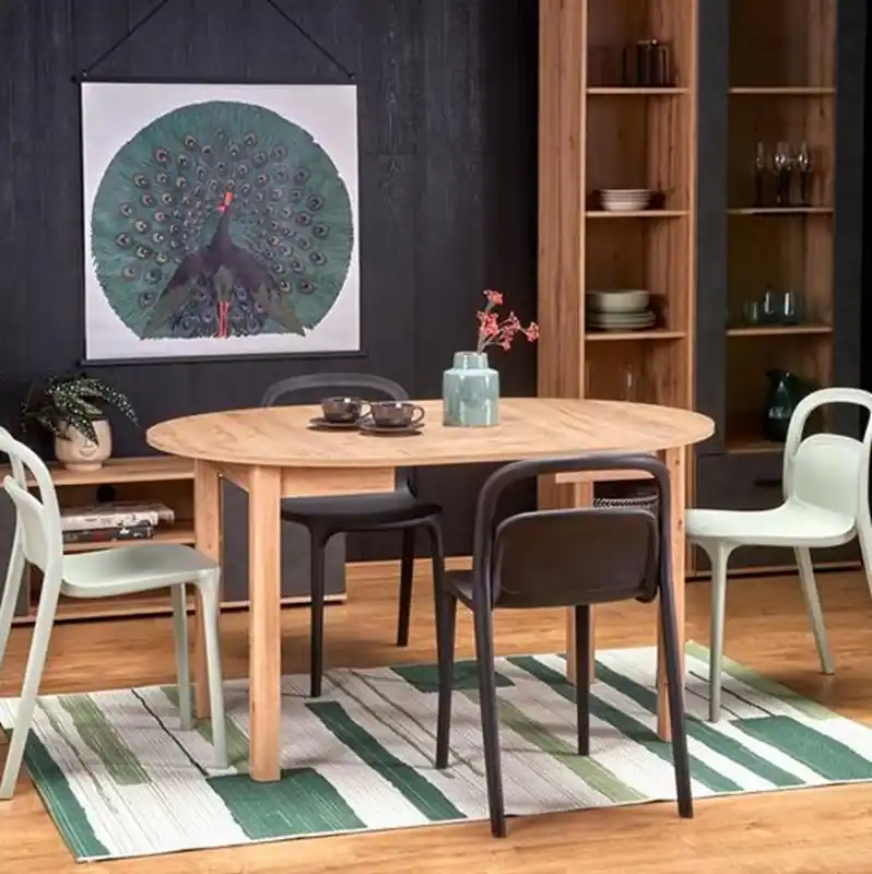 Compra Adesso Tavolo rotondo allungabile 102/142 cm moderno design rovere Lucca