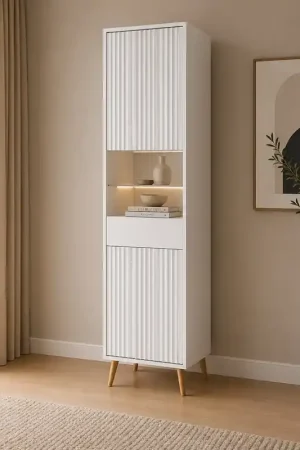 Vetrina vetrinetta moderna soggiorno 47xH193 bianco Elisir Offerta Lampo