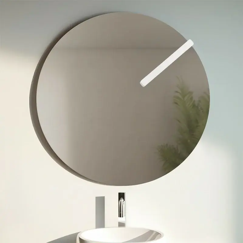 Subito Disponibile Specchio tondo 80 cm a filo lucido con lampada a LED da 26 cm