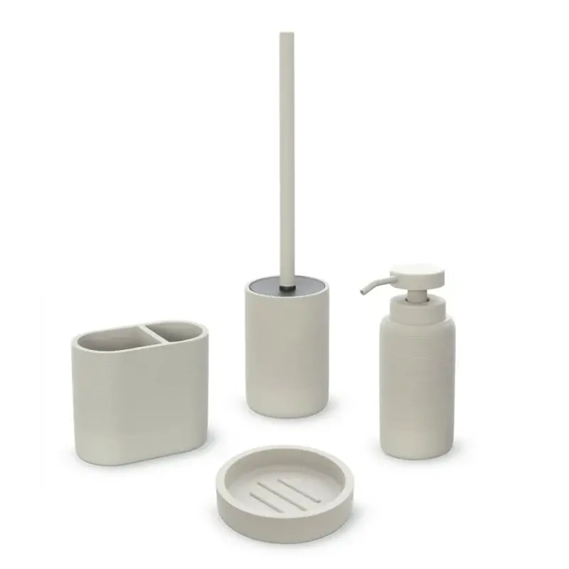 Set accessori bagno 4 pezzi in poliresina crema Marica Soddisfatti O Rimborsati