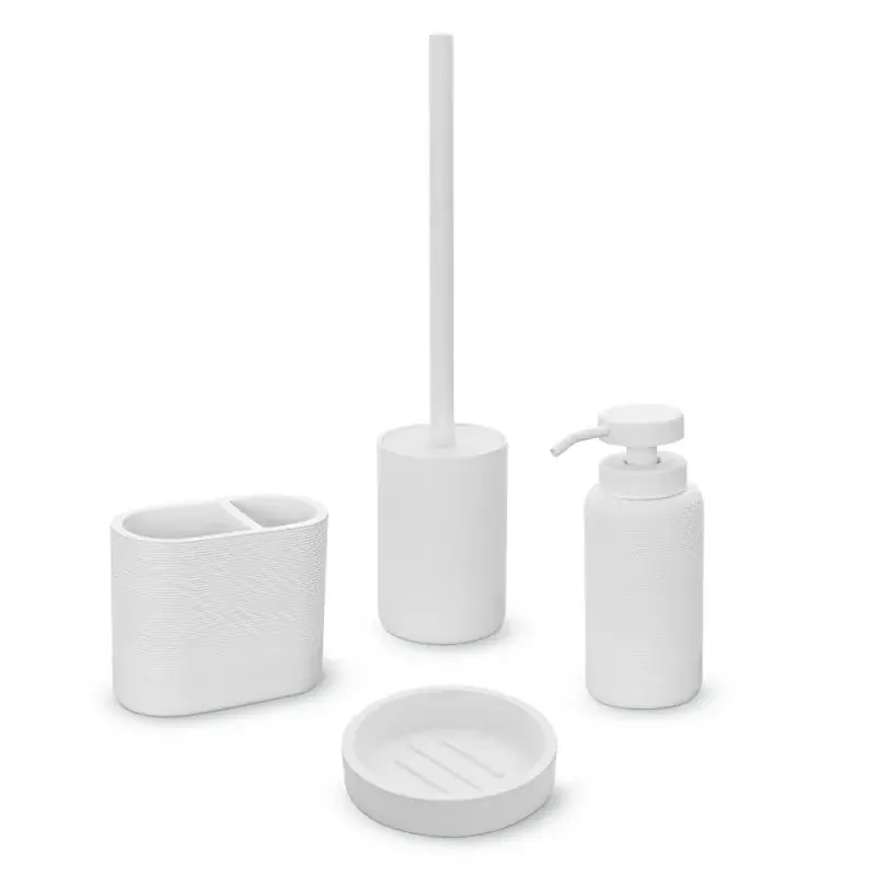 Set accessori bagno 4 pezzi in poliresina bianca Marica Di Tendenza