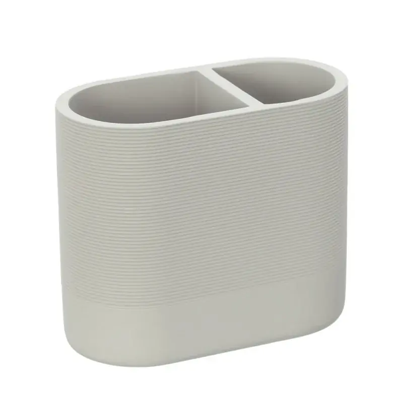 Sconto Bicchiere porta spazzolini in poliresina crema Marica