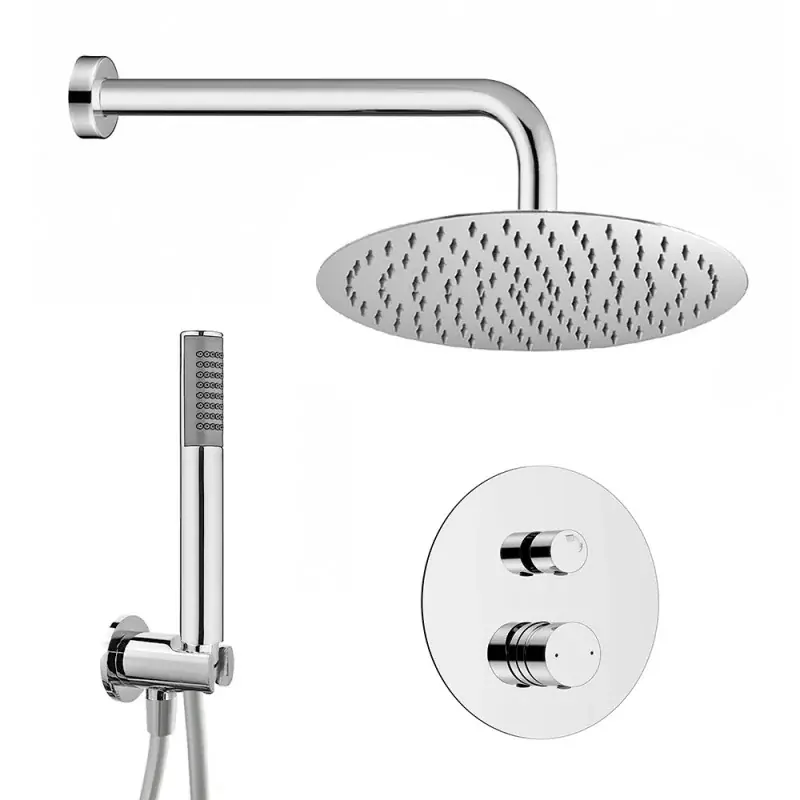 Set doccia incasso cromato con soffione 30 e kit doccia completo Gemini Reso Gratuito