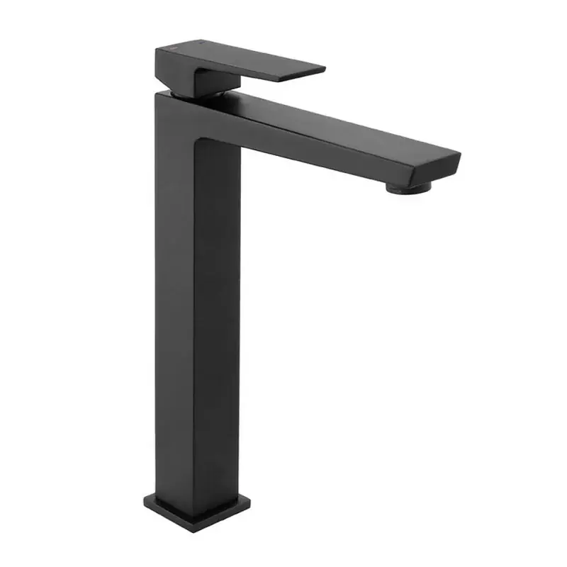 Miscelatore lavabo alto nero opaco con piletta clic clac Kubo Non Perdere