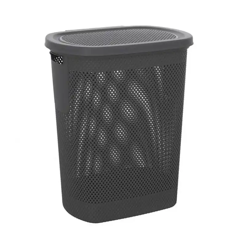 Ordina Subito Portabiancheria con coperchio in plastica grigia scuro 58lt Kamala