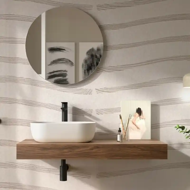 Mensolone bagno 100 cm sospeso in noce maya - Sumo Ultima Occasione