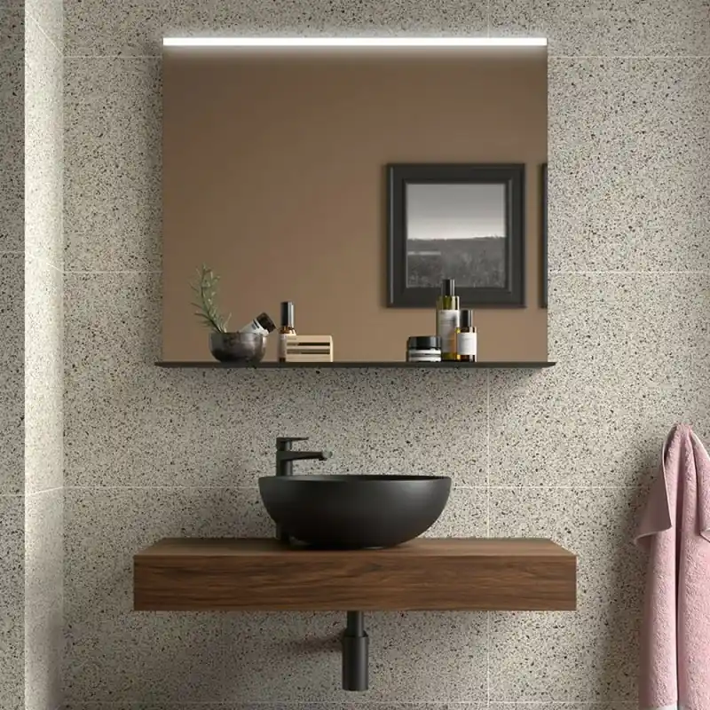 Prezzo Conveniente Mensolone bagno 80 cm sospeso in noce maya - Sumo