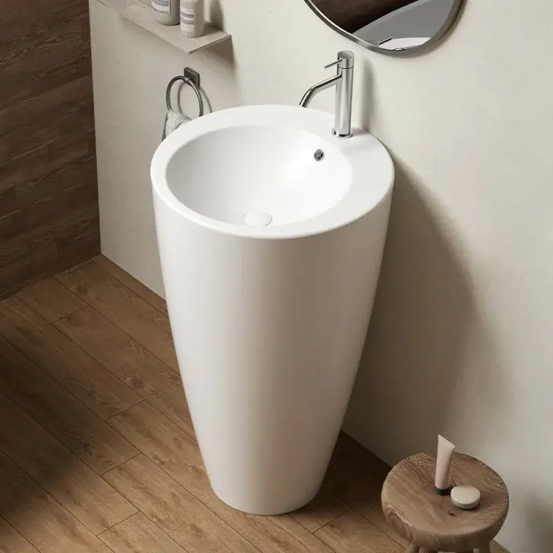 Lavandino freestanding 50x85h cm in ceramica bianco opaco Tokyo Solo Oggi
