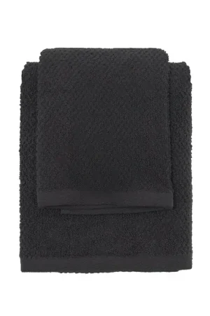 Vendita Finale Set asciugamani bagno nero per viso e ospite in cotone puro Spring
