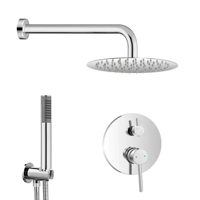 Promozione Esclusiva Set doccia da incasso con soffione 25 cm e kit doccia completo Nuego