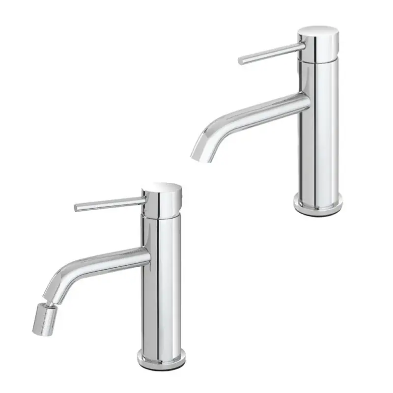 Consegna Rapida Set rubinetti lavabo e bidet in acciaio inox con scarico incluso Nuego