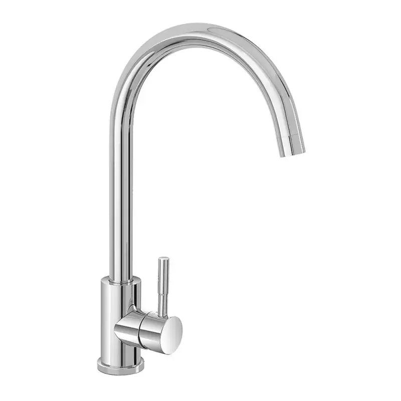 Miscelatore lavello con canna alta girevole in acciaio inox cromato Prezzo Basso