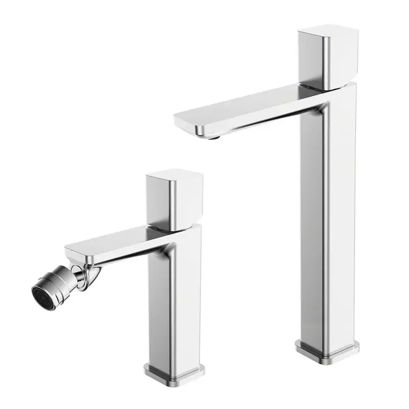 Set di rubinetti lavabo alto e bidet con manopola e scarico incluso Lotus Saldi