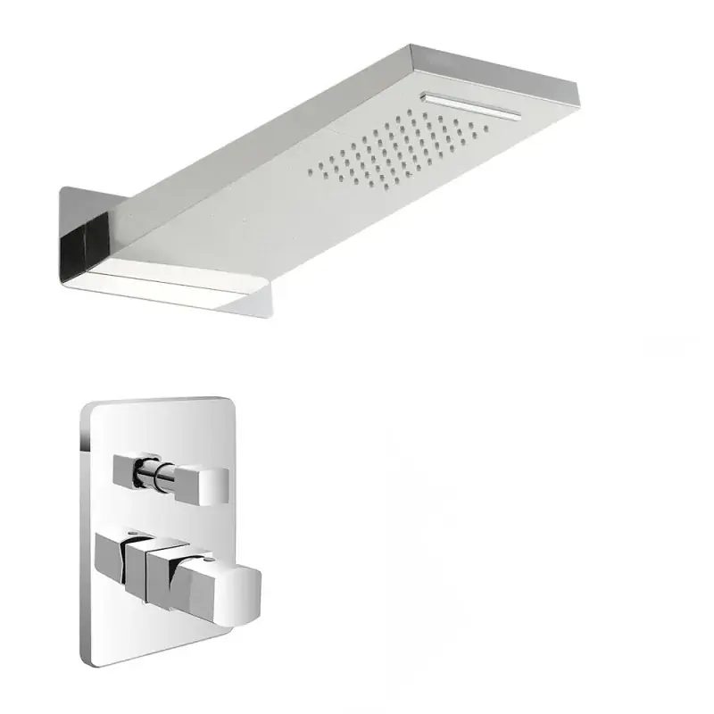 Set doccia da incasso con soffione 22x50 cm a sbalzo con cascata Lotus Direttamente Dal Produttore