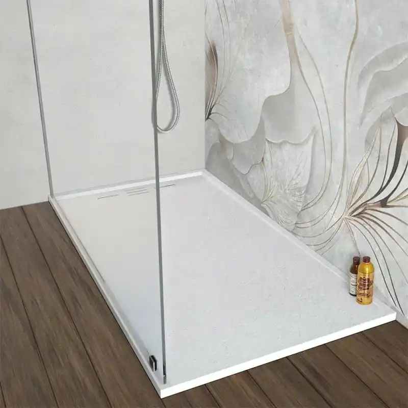 Piatto doccia 80x150 bianco pietra in resina riducibile con canalina Argo Offerta Limitata