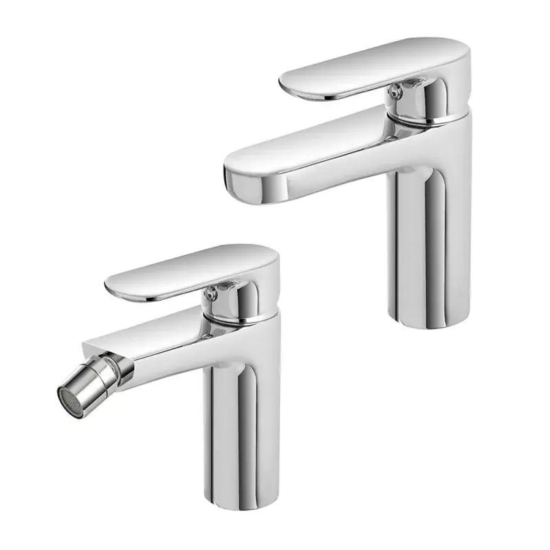 Set miscelatori lavabo e bidet Kreo in ottone con piletta click clack Prezzo Conveniente