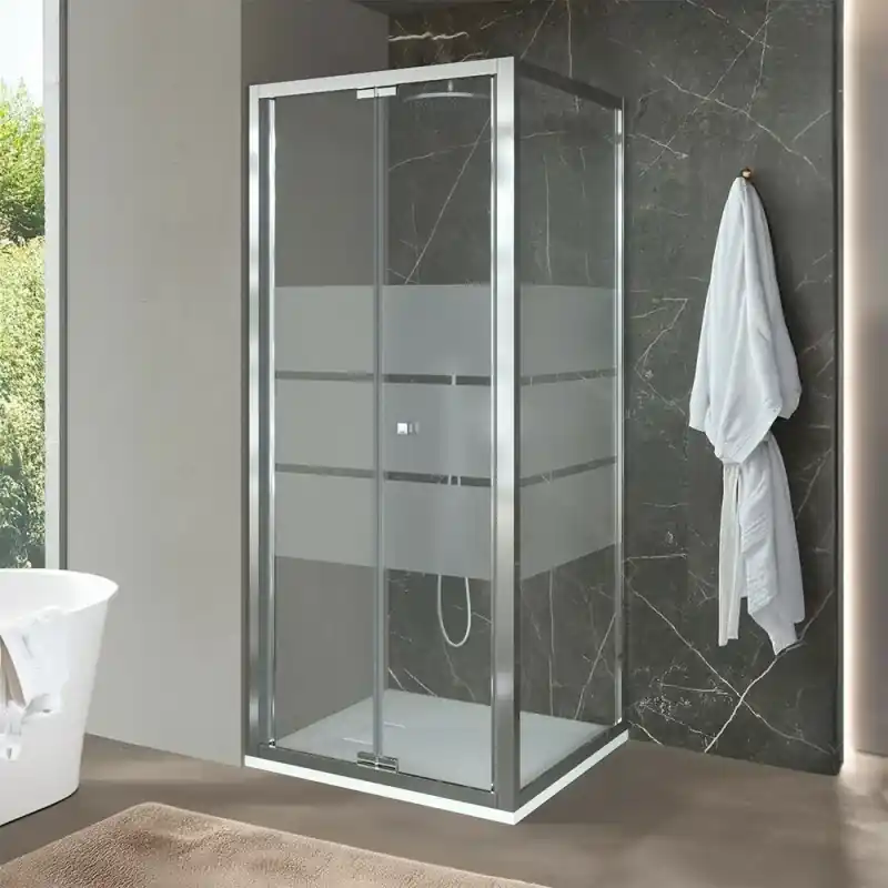 A Buon Prezzo Box doccia 70x70 cm con porta a soffietto serigrafata H 200 cm Ted