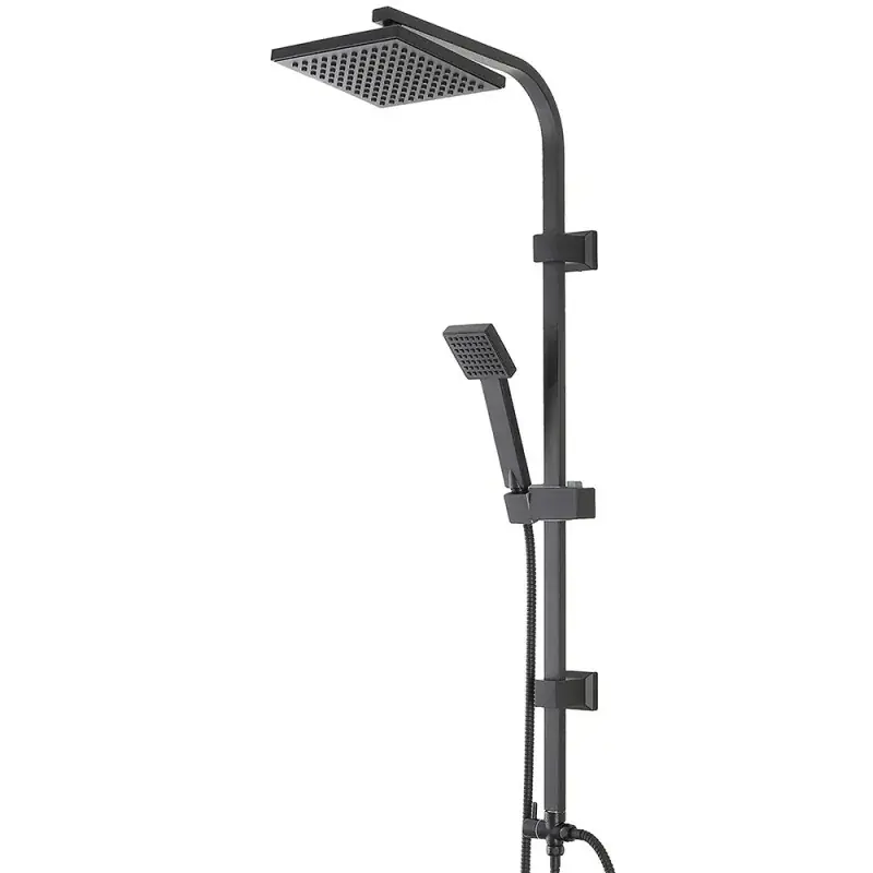 Colonna doccia regolabile H 93 in acciaio nero opaco soffione 19x19 Saldi