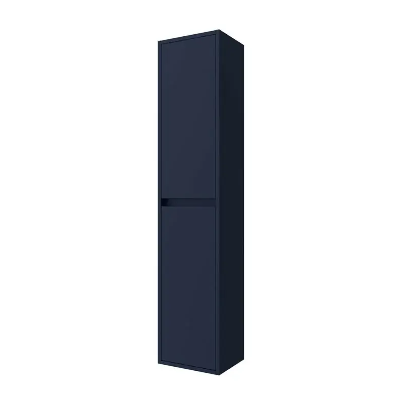 Nuovo Arrivo Colonna bagno sospesa 140 cm blu satinato ripiani regolabili Gaya