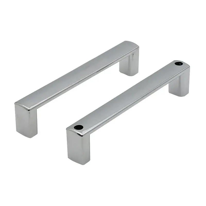 Professionale Set maniglie per porta doccia dentro-fuori cromate design squadrato
