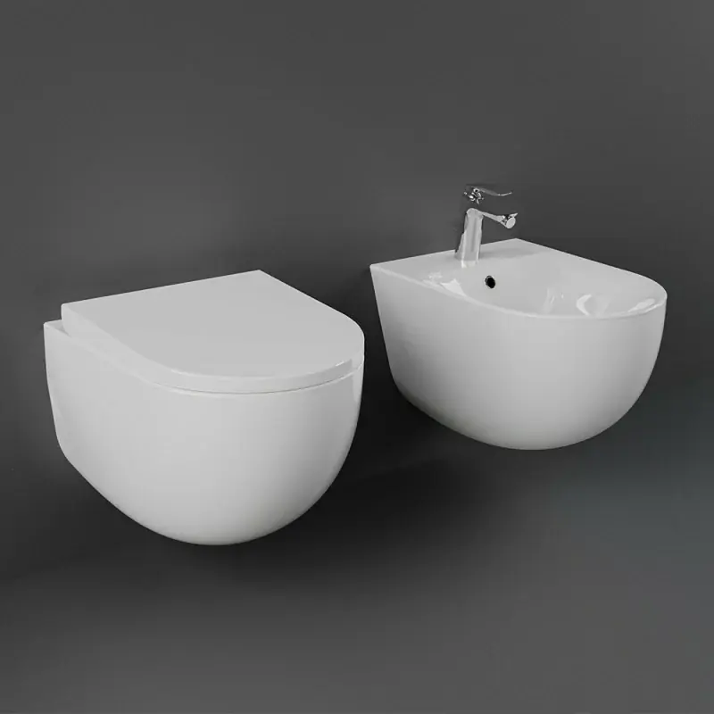 Ultimissimo Modello Sanitari sospesi Rak Des scarico a parete Rimless e copriwc soft-close